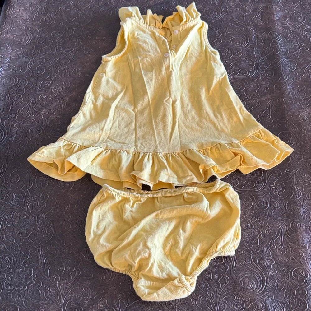 Ralph Lauren Yellow Ruffled Diaper Cover Set